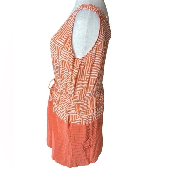 Anthropologie Greylin Silk Sleeveless Mini Dress Waist Tie Orange size Medium - Picture 4 of 10